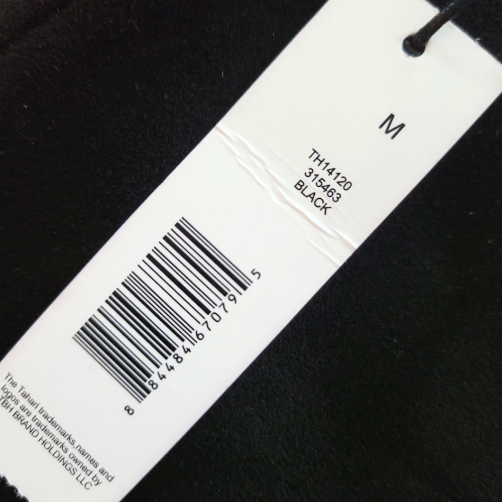 Black Faux Suede Half Zip Pullover Jacket Sweatshirt NEW Front Pocket Tahari - Picture 4 of 11